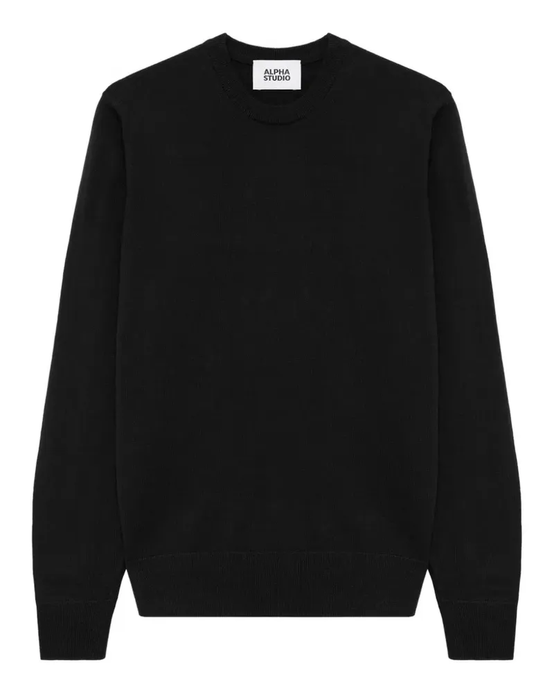 Alpha Studio Pullover mit rundem Ausschnitt - Schwarz Schwarz
