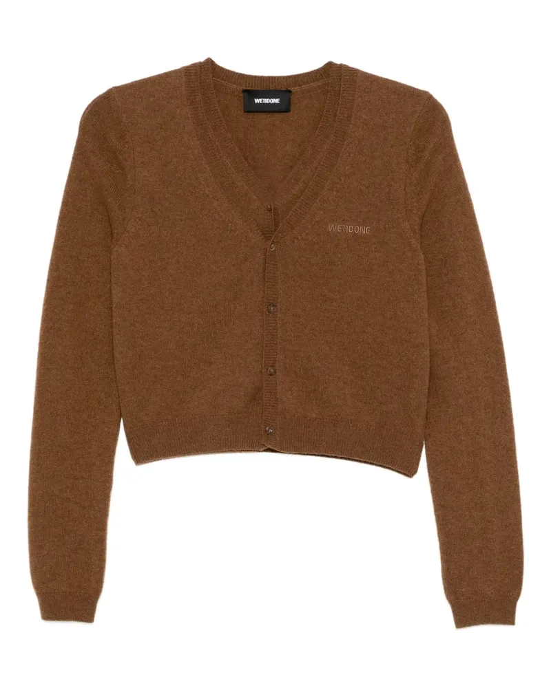 WE 11 DONE Cardigan mit Logo-Stickerei - Braun Braun