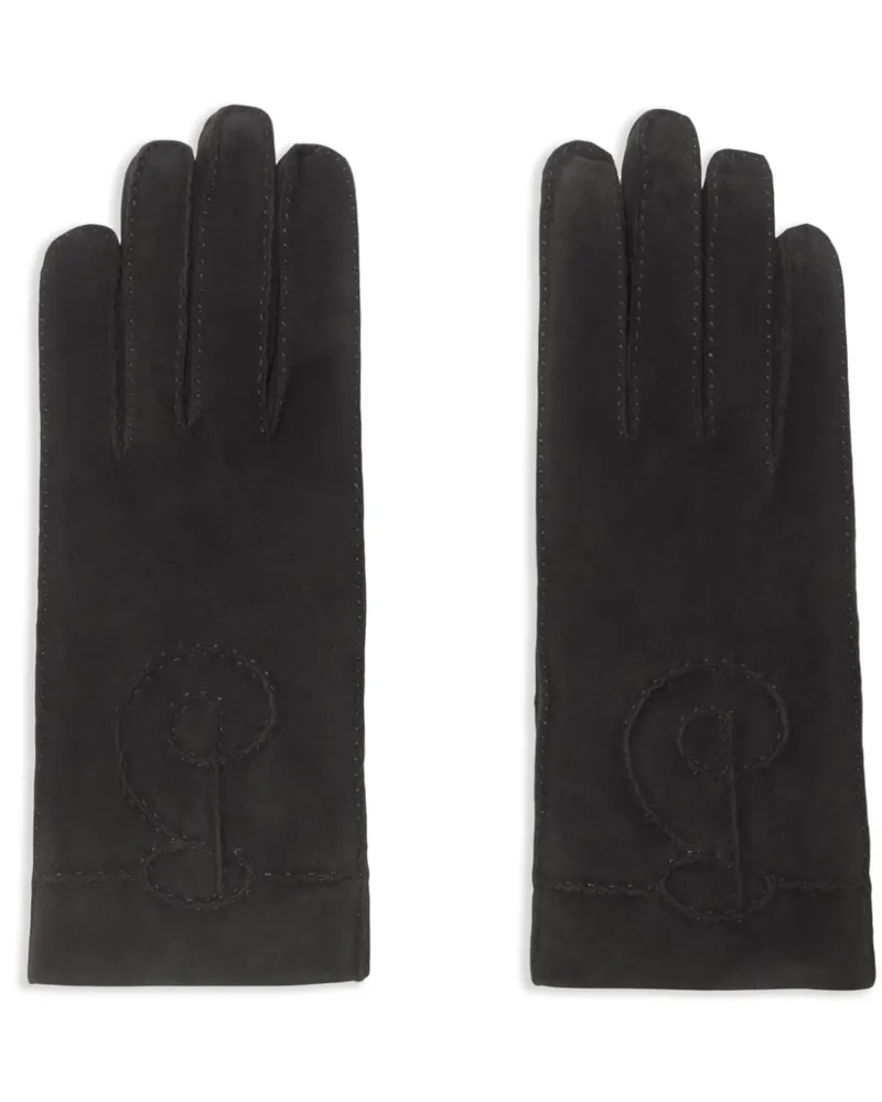 Burberry Handschuhe aus Wildleder mit B-Anhänger - Grau Grau