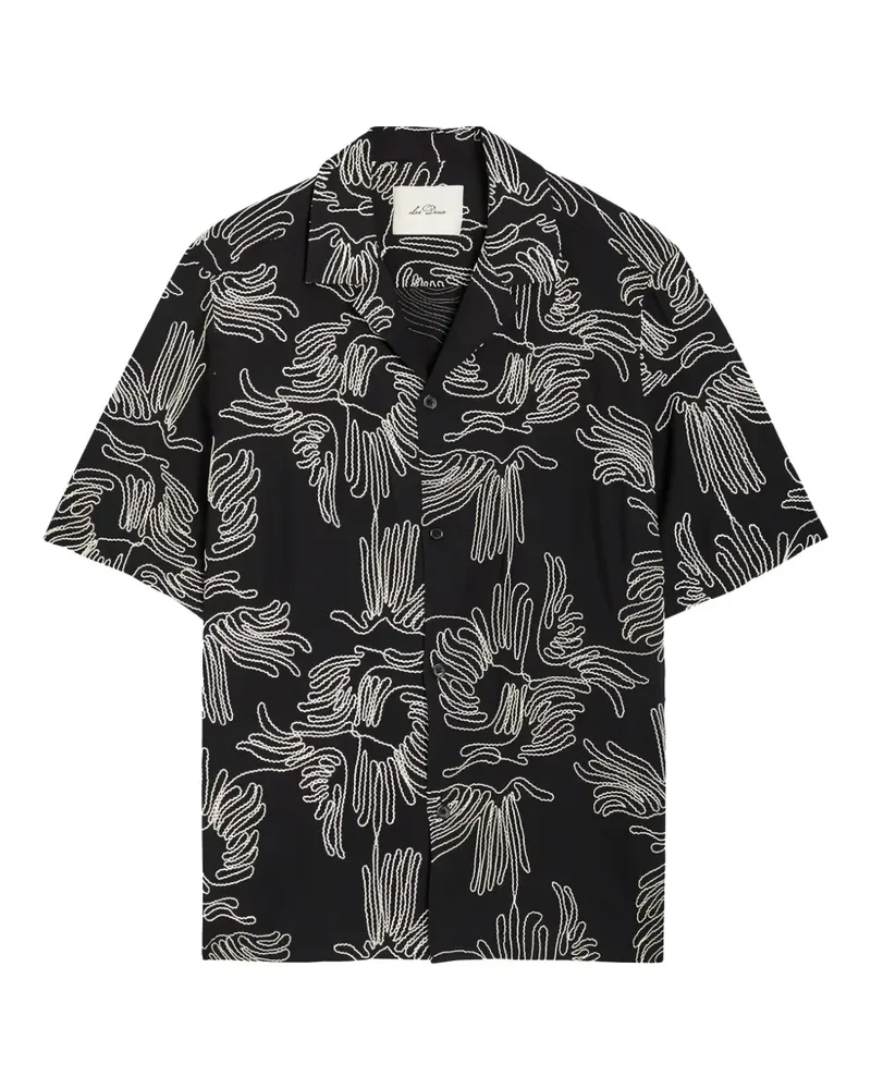 LES DEUX Liam patterned shirt - Schwarz Schwarz