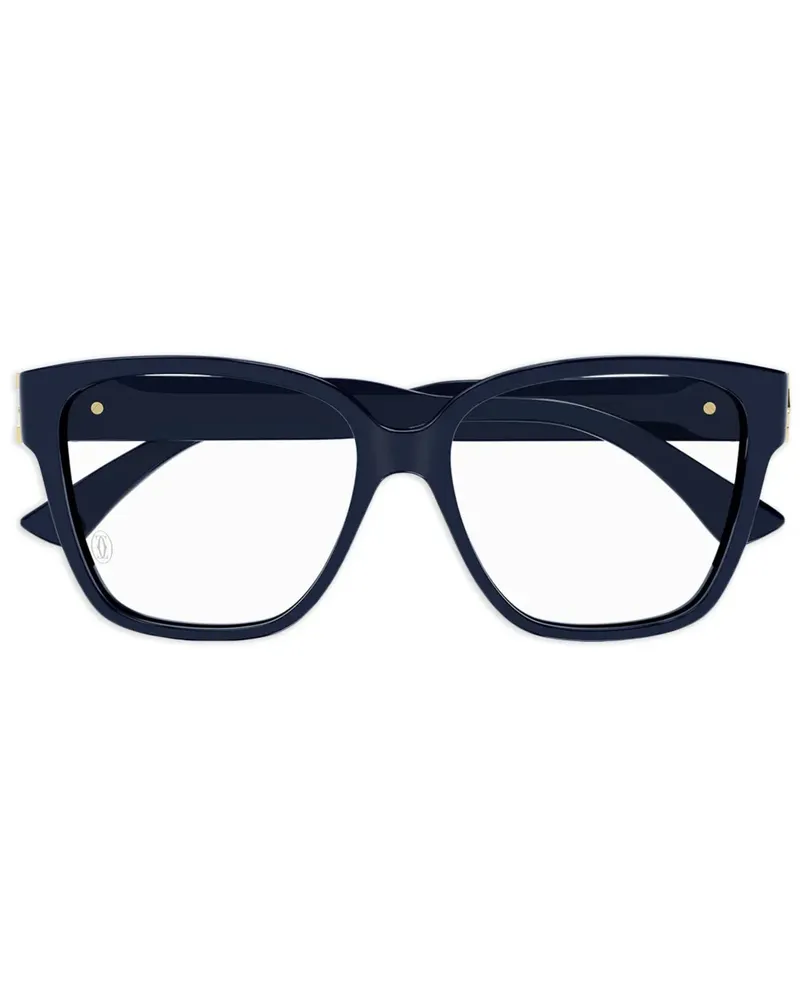 Cartier Brille mit Logo-Schild - Blau Blau