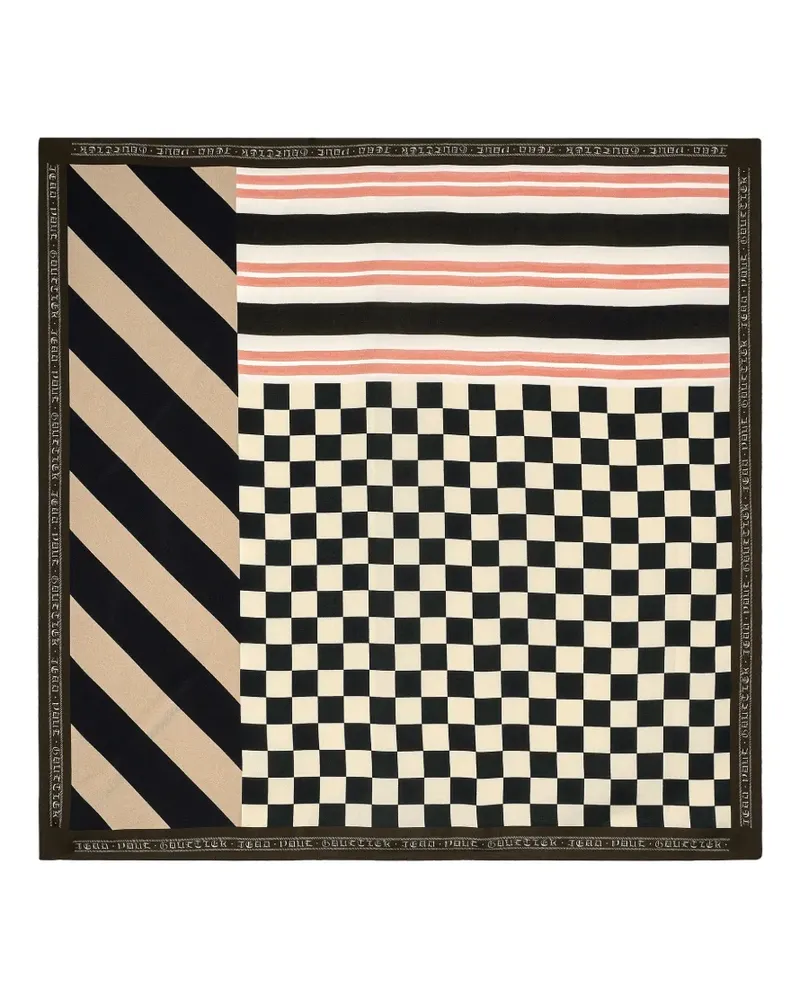 Jean Paul Gaultier patchwork silk scarf - Schwarz Schwarz
