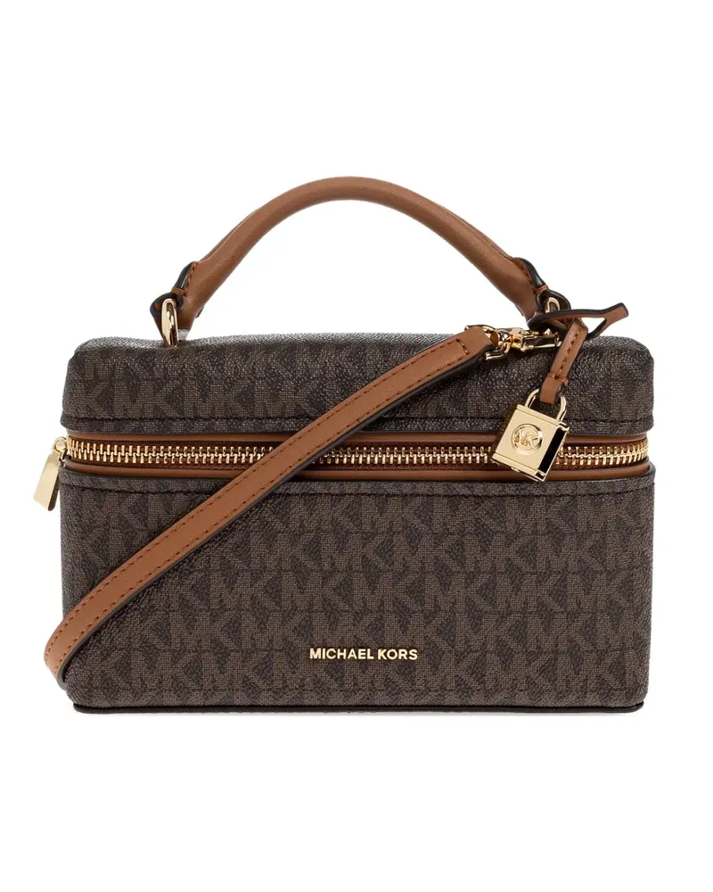 Michael Kors Extra kleine Jana Umhängetasche mit Monogramm - Braun Braun