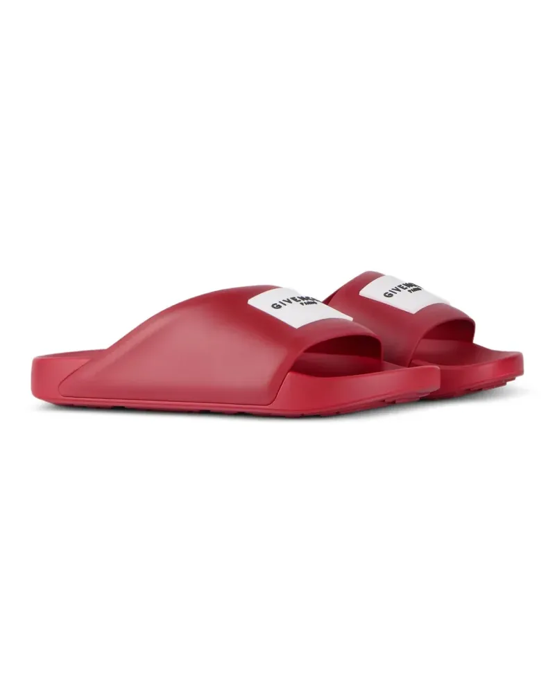 Givenchy logo-patch slides - Rot Rot
