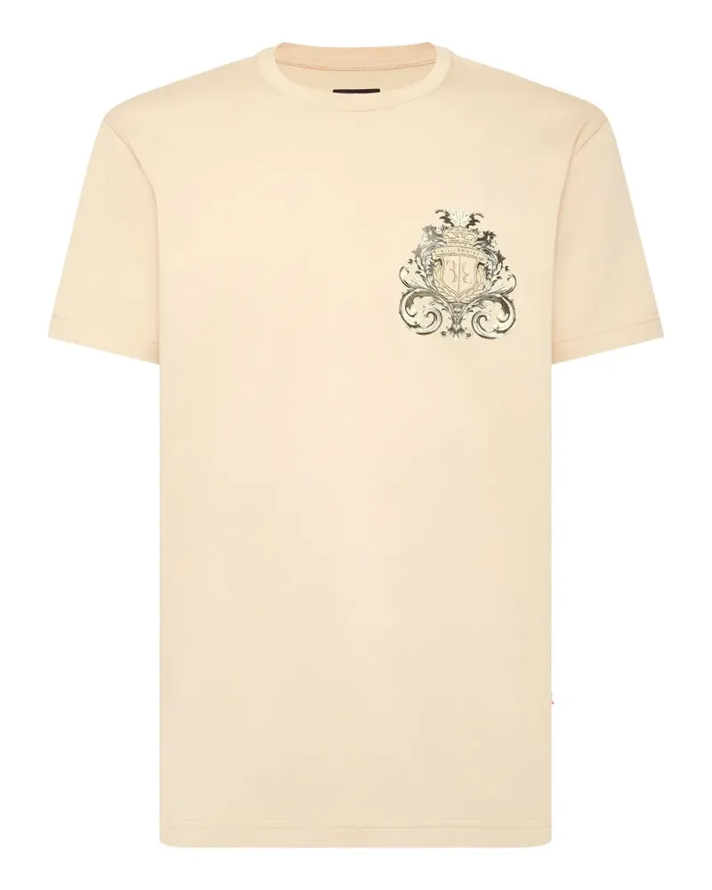 Billionaire T-Shirt mit Wappen-Print - Nude Nude