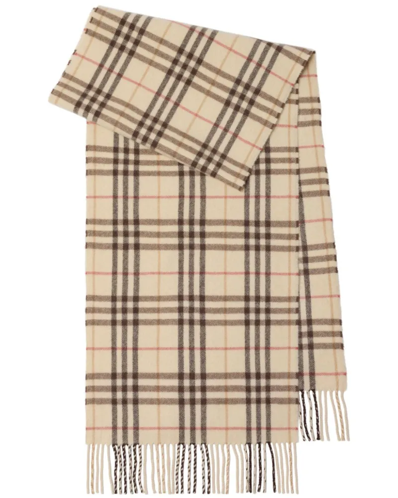 Burberry Schal aus Kaschmir mit Check-Muster - Nude Nude
