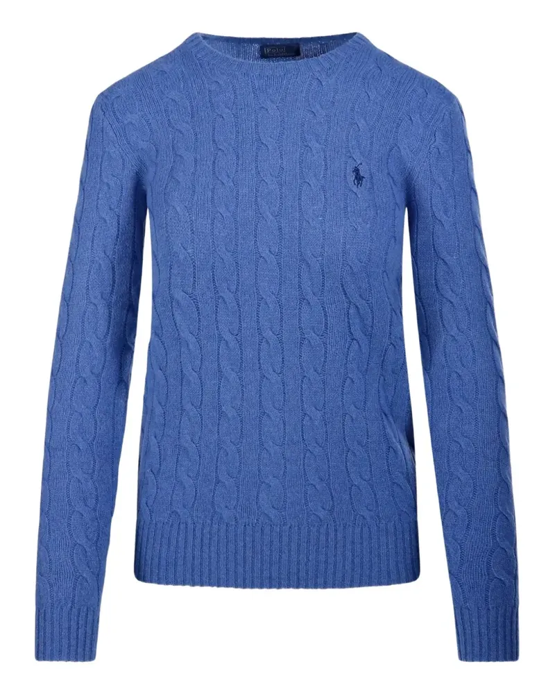 Ralph Lauren Pullover mit Zopfmuster und Logo-Stickerei - Blau Blau