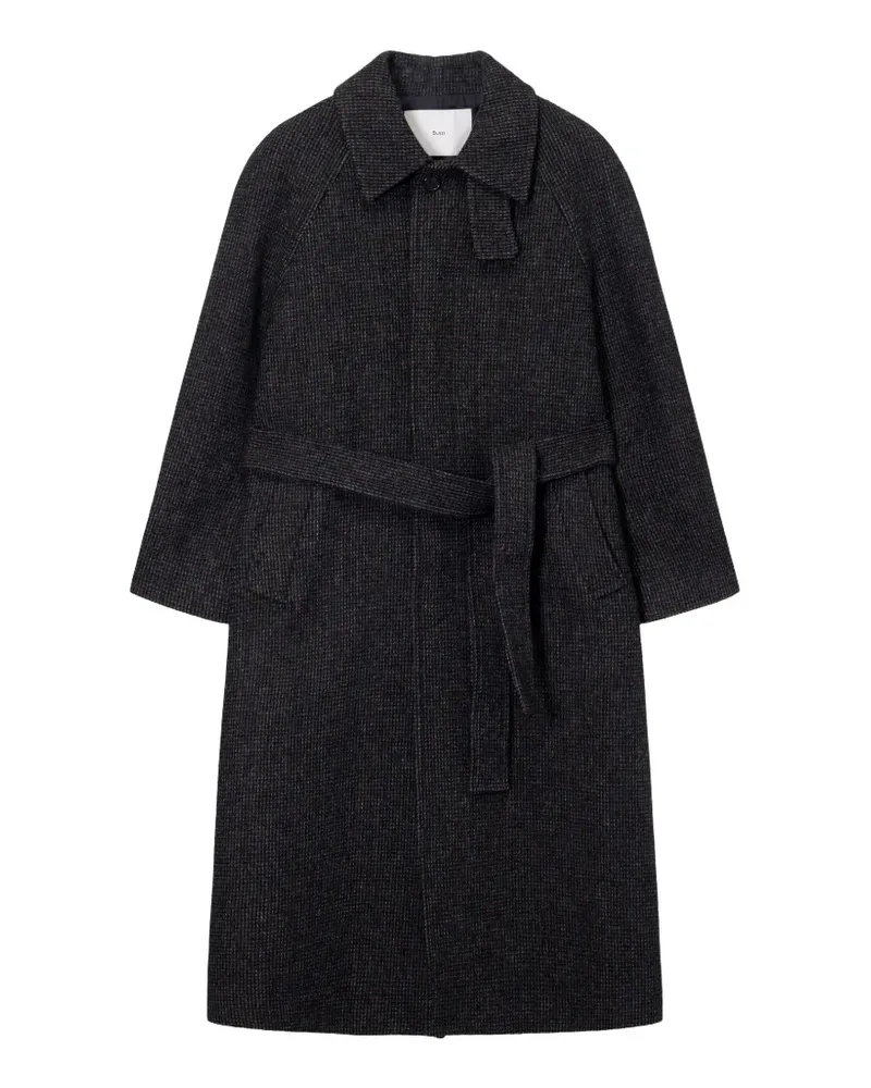 Dunst check-pattern belted coat - Grau Grau