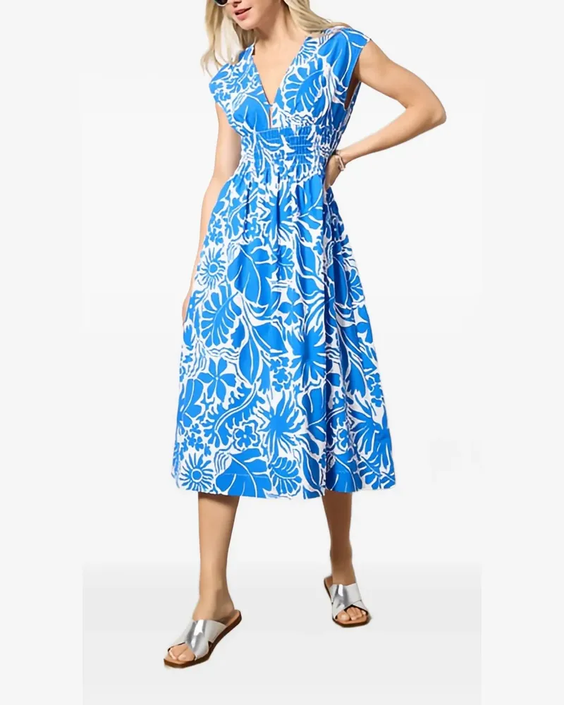 RAILS Roxanne Midikleid mit Blumenmuster - Blau Blau
