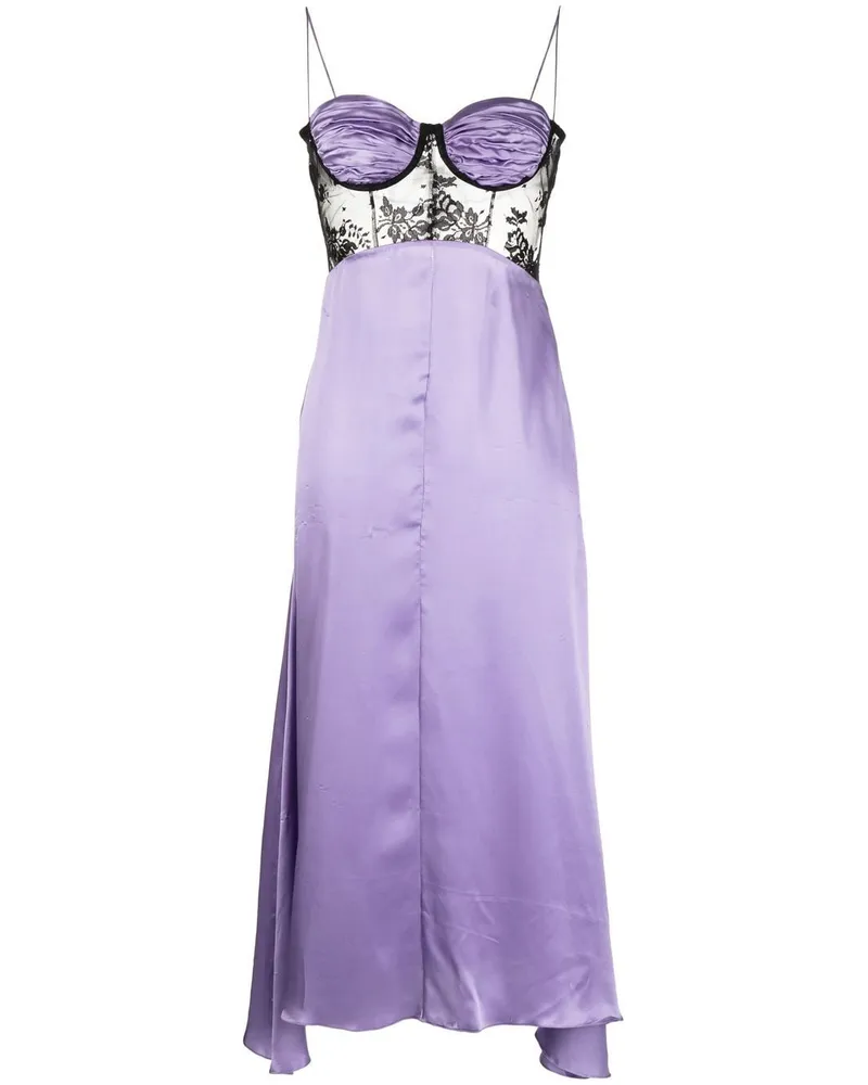 Natasha Zinko Camisole-Kleid mit Einsätzen Violett