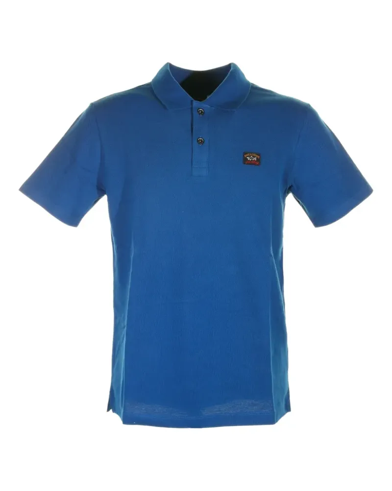 Paul & Shark logo-patch polo shirt - Blau Blau