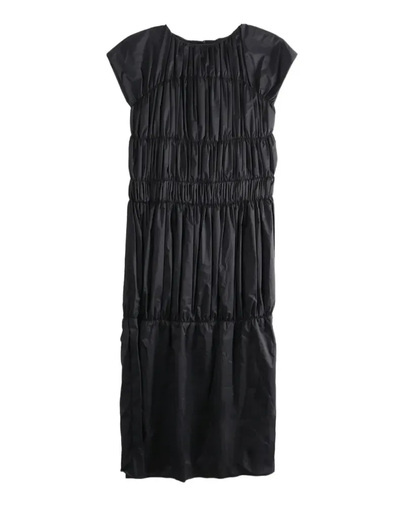 AMOMENTO ruched tiered dress - Schwarz Schwarz