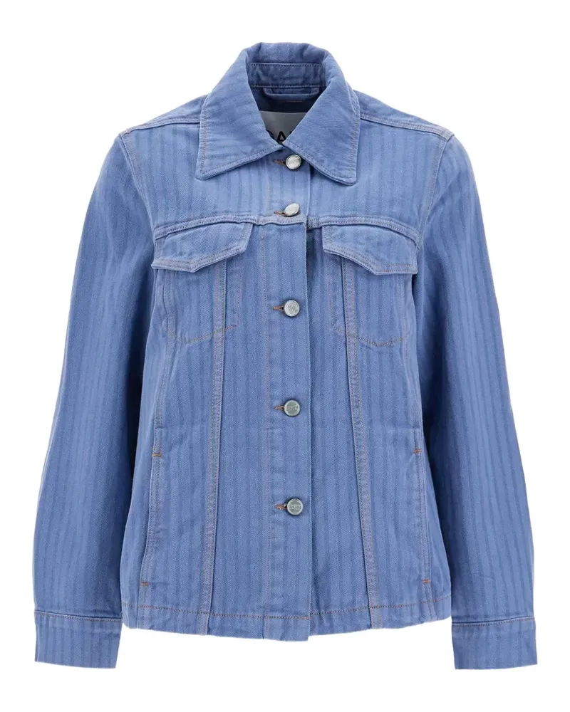 Ganni striped denim jacket - Blau Blau