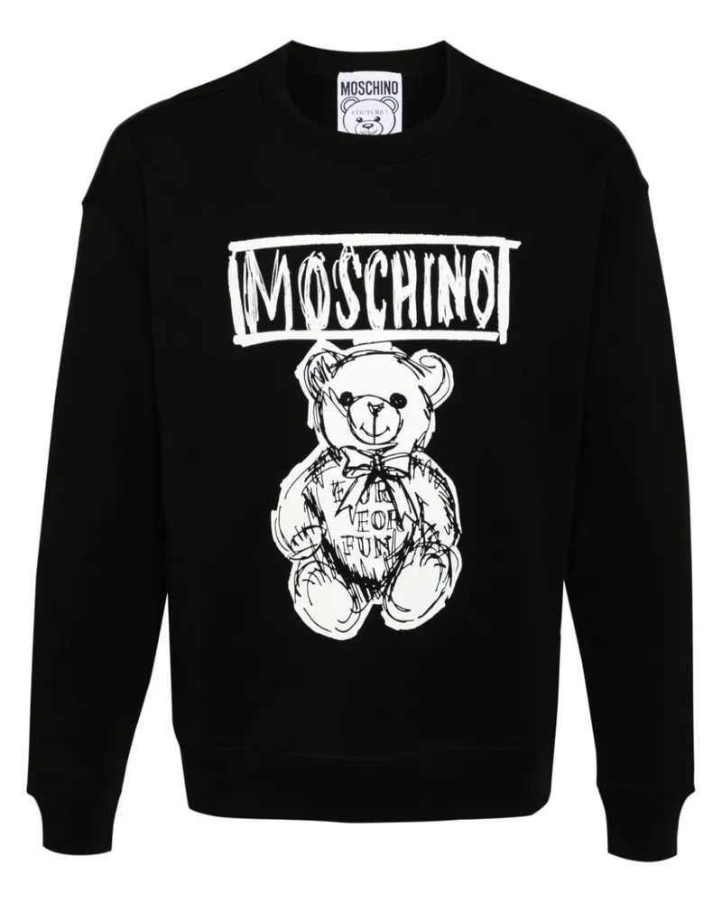 Moschino Sweatshirt mit Teddy-Motiv Schwarz