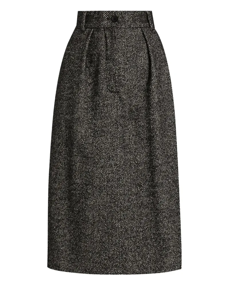 Dolce & Gabbana Midirock mit Fischgrätenmuster - Grau Grau