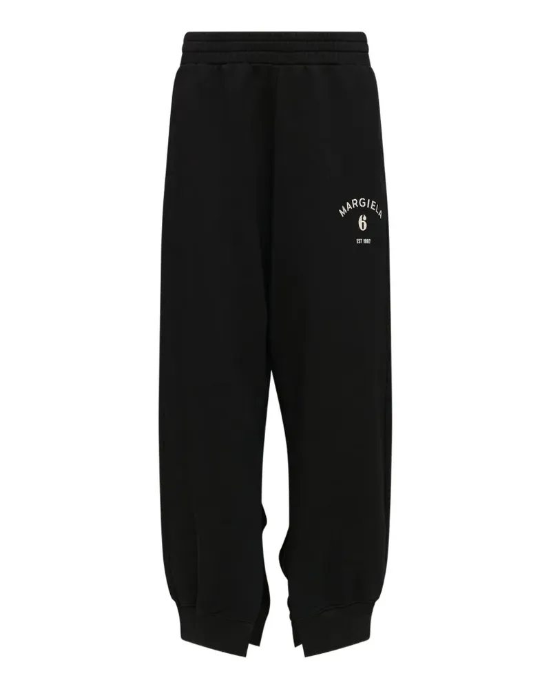 Maison Margiela logo-print slit-detail track pants - Schwarz Schwarz