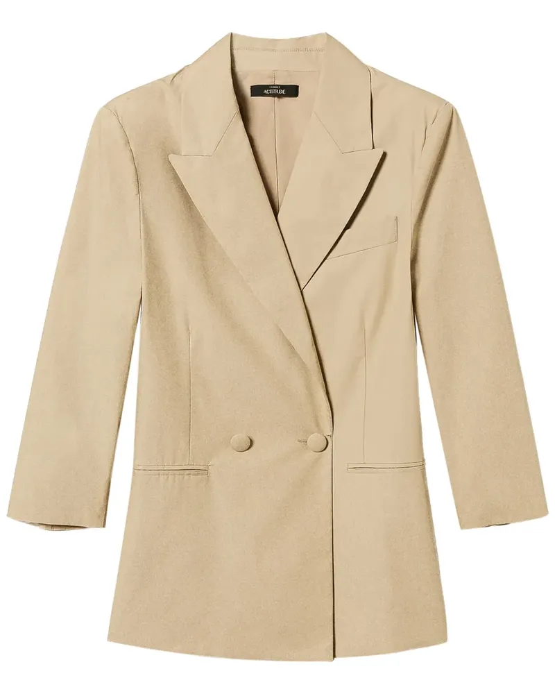 Twin-Set Doppelreihiger Popeline-Blazer - Nude Nude
