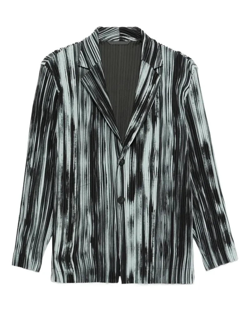Issey Miyake Gestreiftes Sakko - Schwarz Schwarz