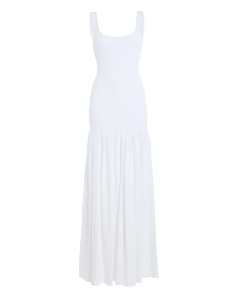 Retrofête Kennedi Maxikleid aus Rippstrick - Weiß Weiß