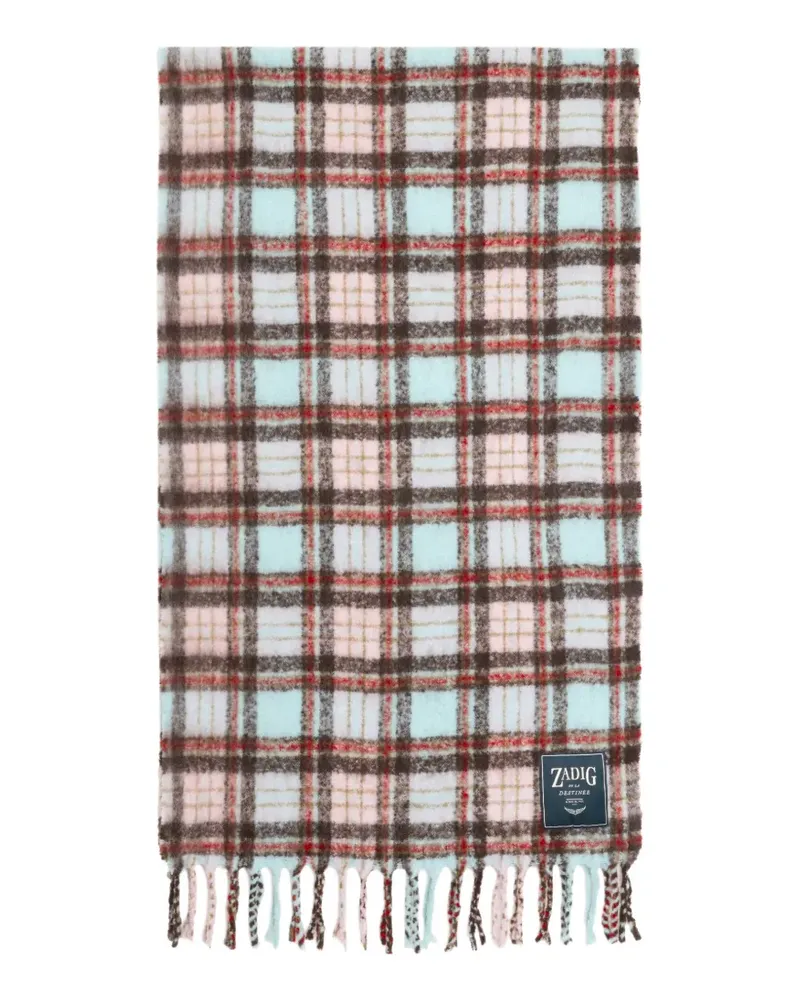 Zadig & Voltaire tartan fringed scarf - Blau Blau