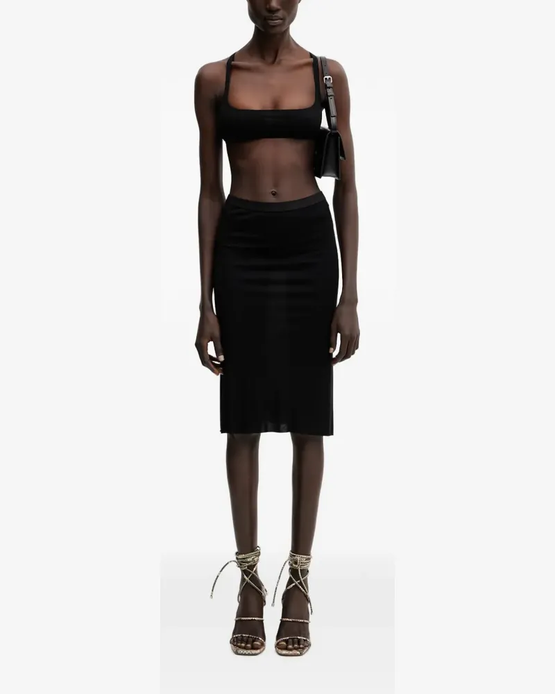 Rick Owens Lilies elasticated-waistband jersey midi skirt - Nude Nude