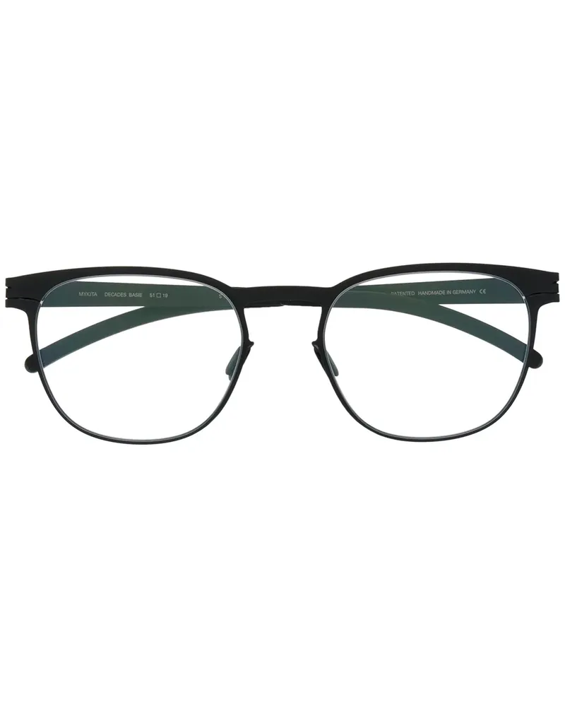 Mykita Runde 'Basie' Brille - Schwarz Schwarz