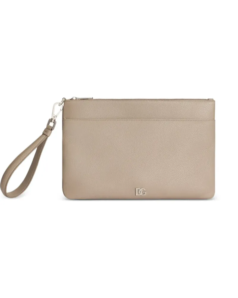Dolce & Gabbana calfskin toiletry bag with logo - Nude Nude