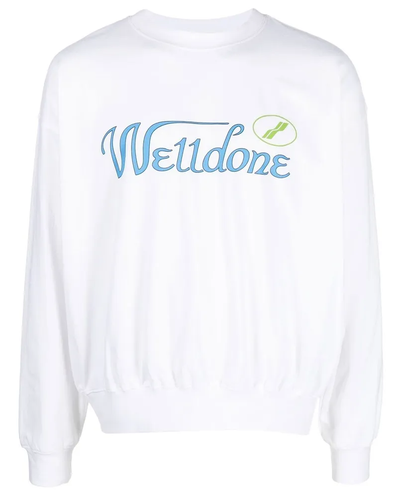 WE 11 DONE Sweatshirt mit Logo-Print - Weiß Weiß