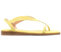 Flach Slingback-Sandalen aus Wildleder - Gelb