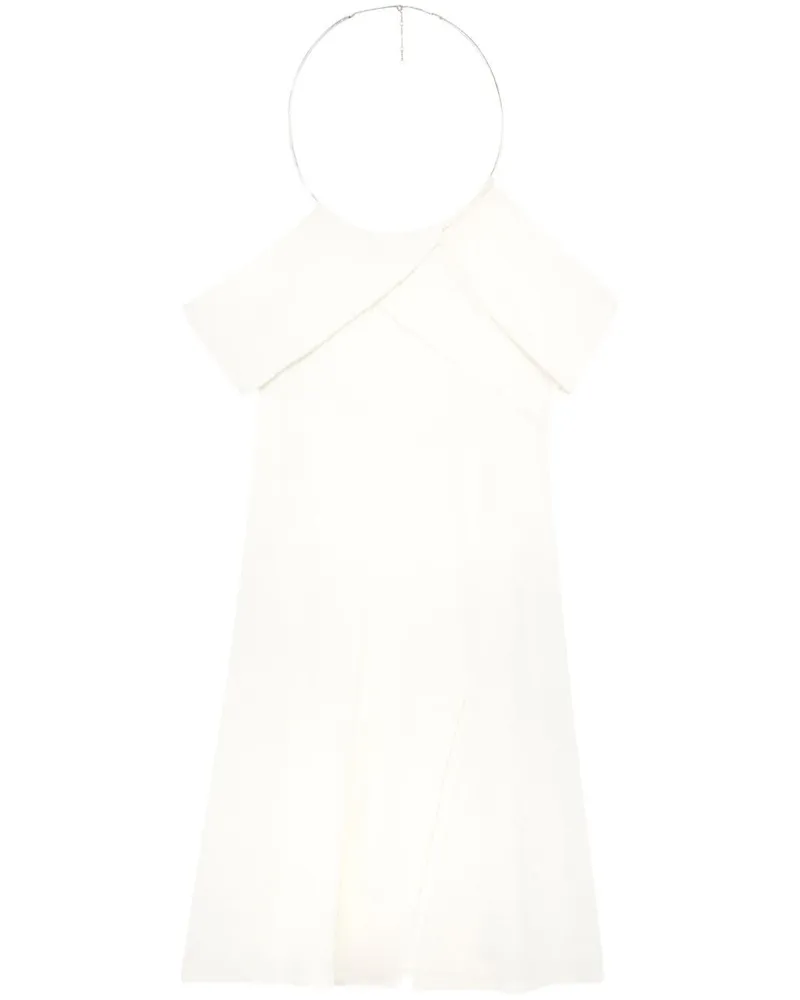 Courrèges Drapiertes Minikleid mit Ringdetail - Weiß Weiß