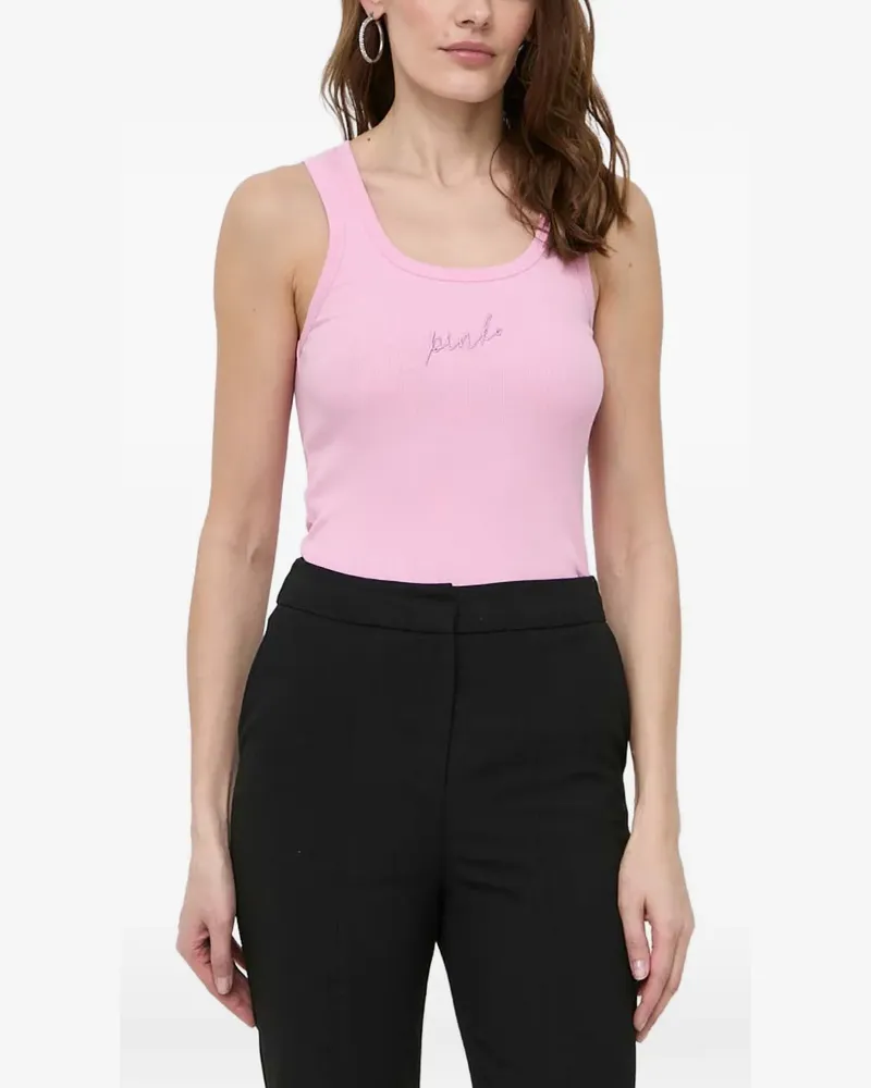Pinko Oberteil mit Logo-Stickerei - Rosa Rosa