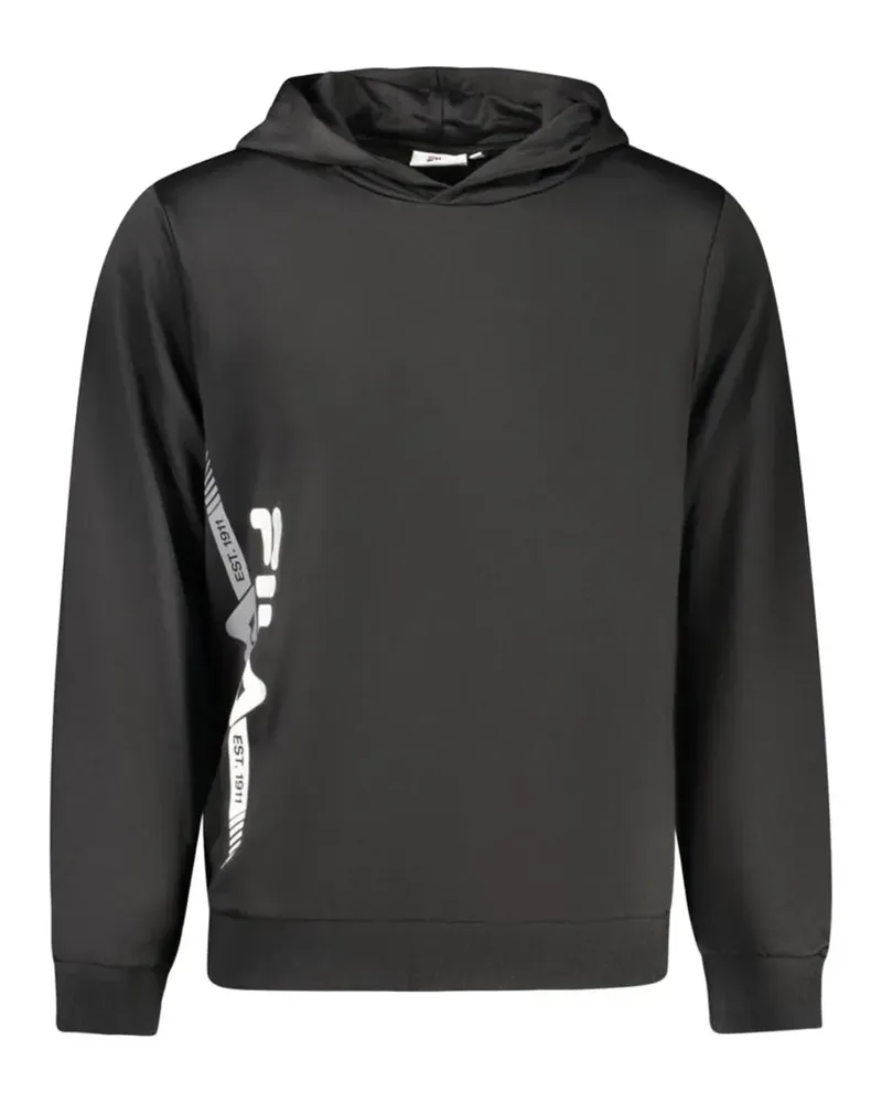 Fila logo-print hoodie - Schwarz Schwarz