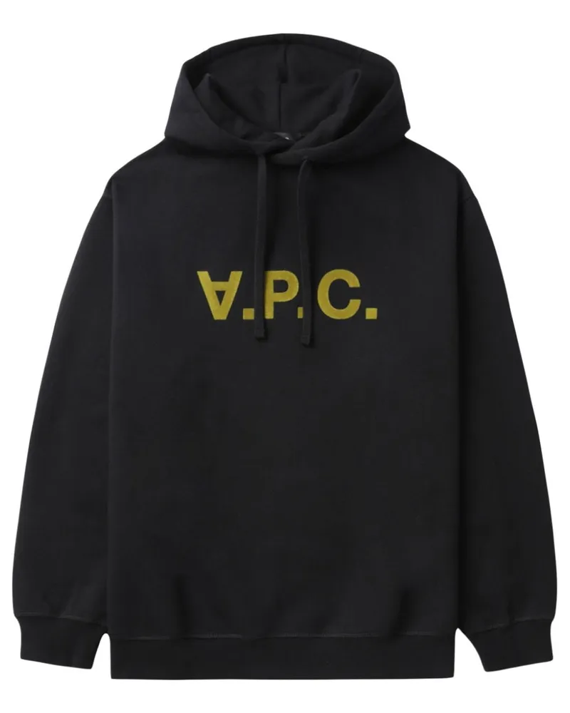 A.P.C. Hoodie mit Logo-Print Schwarz