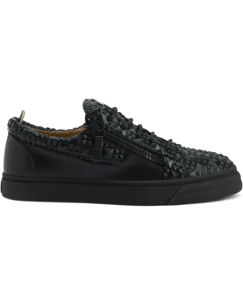 Giuseppe Zanotti Gewebte The Manhattan Sneakers mit Reißverschluss - Schwarz Schwarz