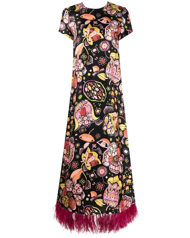 La DoubleJ Swing-Kleid mit Blumen-Print - Schwarz Schwarz