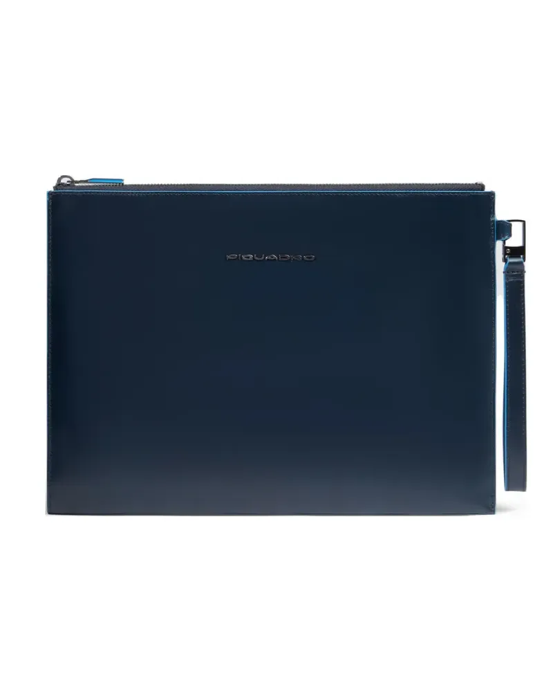 Piquadro iPad compartment leather clutch - Blau Blau