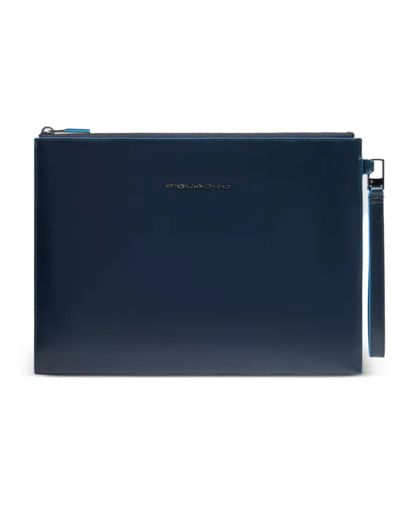 Piquadro iPad Clutch aus Leder - Blau Blau