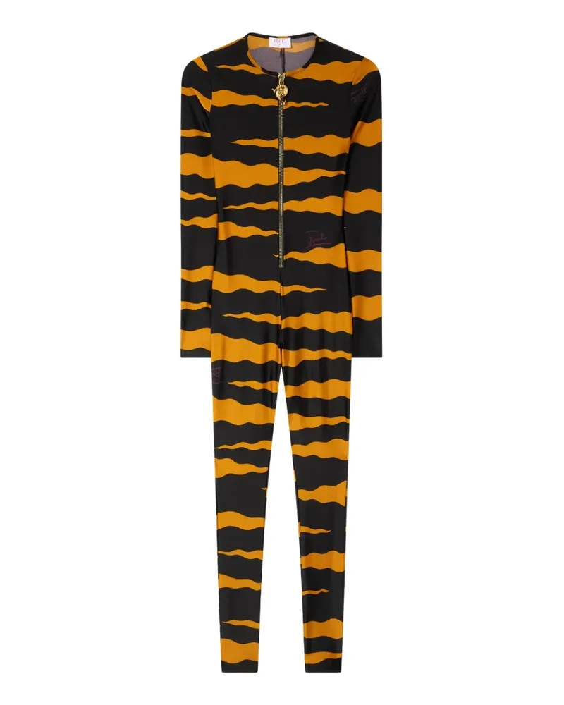 Emilio Pucci Lycra-Jumpsuit mit Fiamme-Print - Schwarz Schwarz