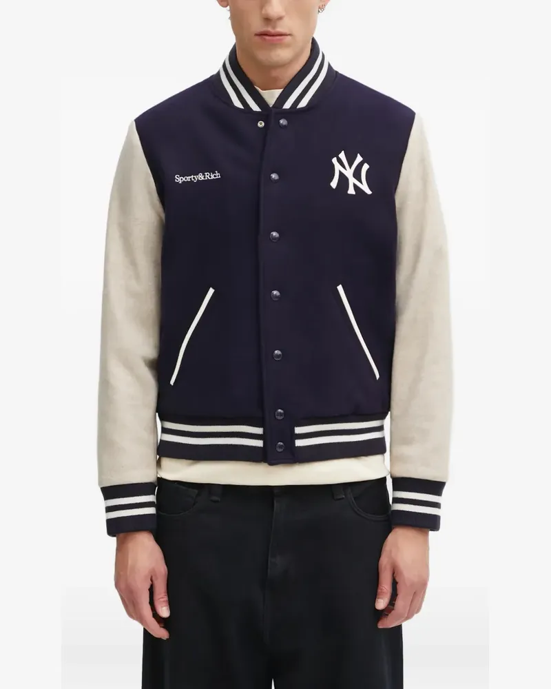 SPORTY & RICH logo striped jacket - Blau Blau