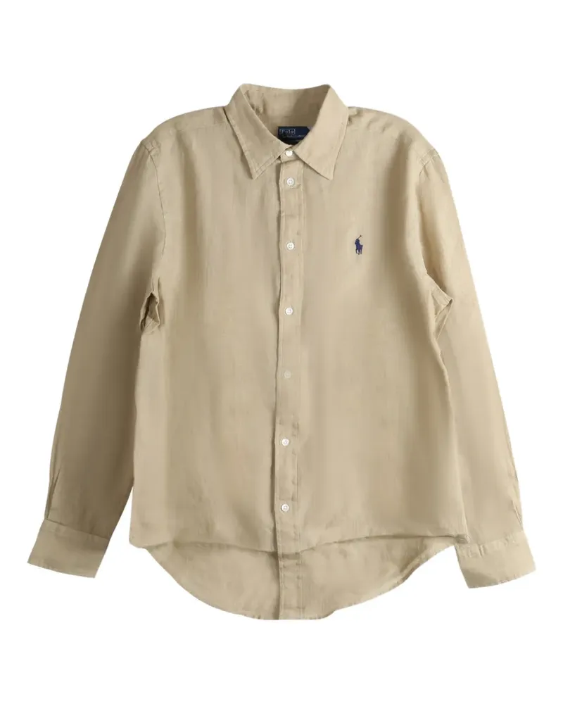 Ralph Lauren long-sleeve linen shirt - Nude Nude