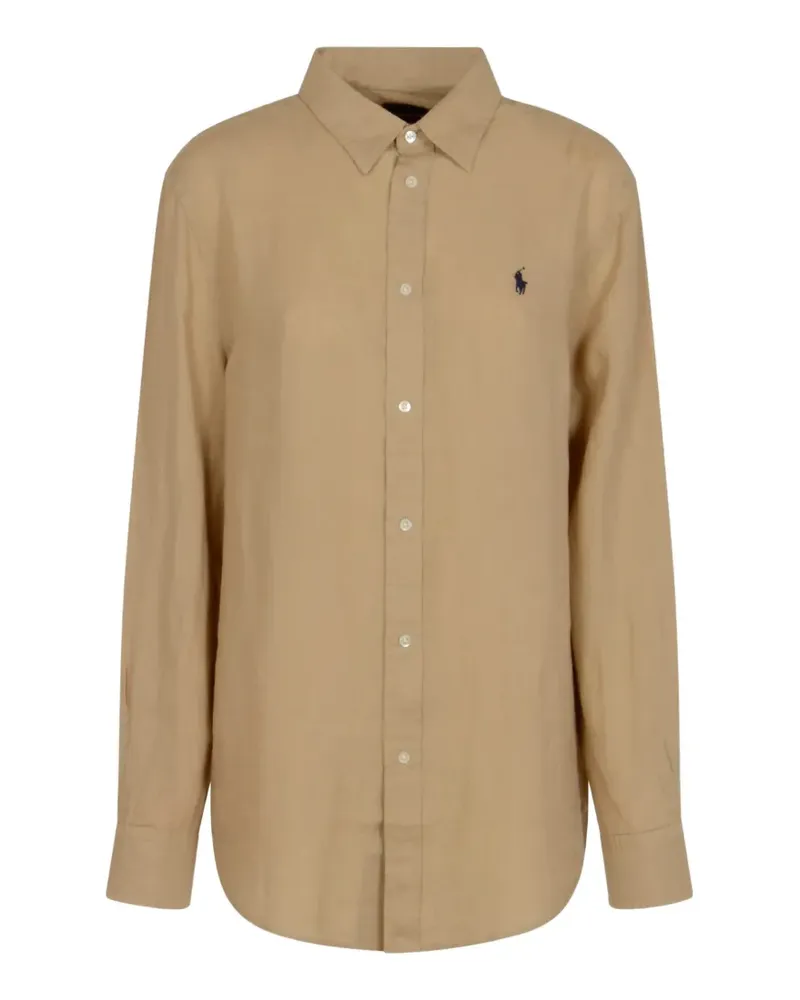 Ralph Lauren Hemd aus Leinen - Nude Nude