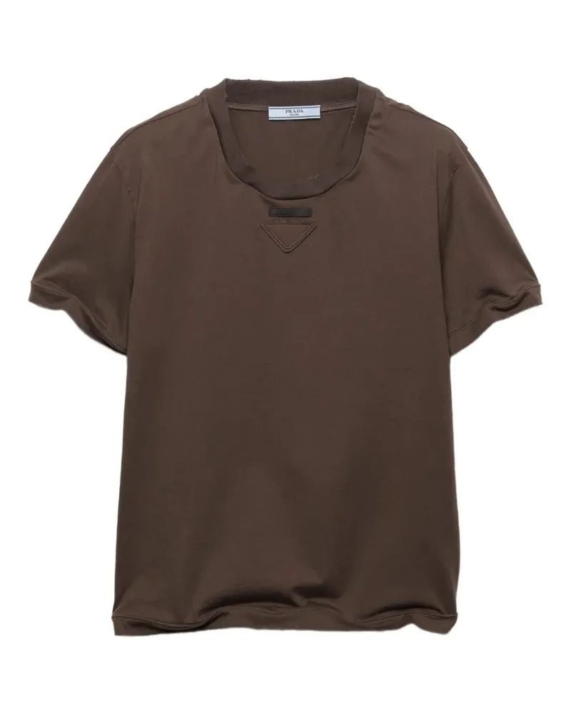 Prada T-Shirt mit rundem Ausschnitt - Braun Braun
