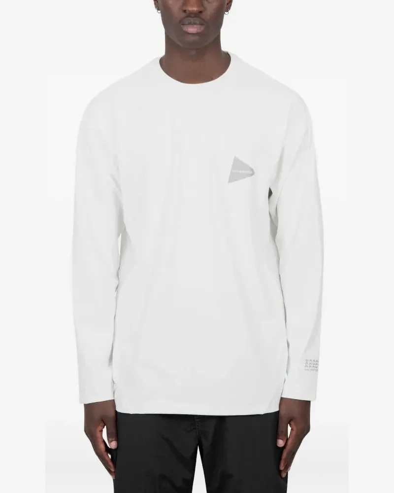 and wander Langarmshirt mit Triangel-Logo - Weiß Weiß