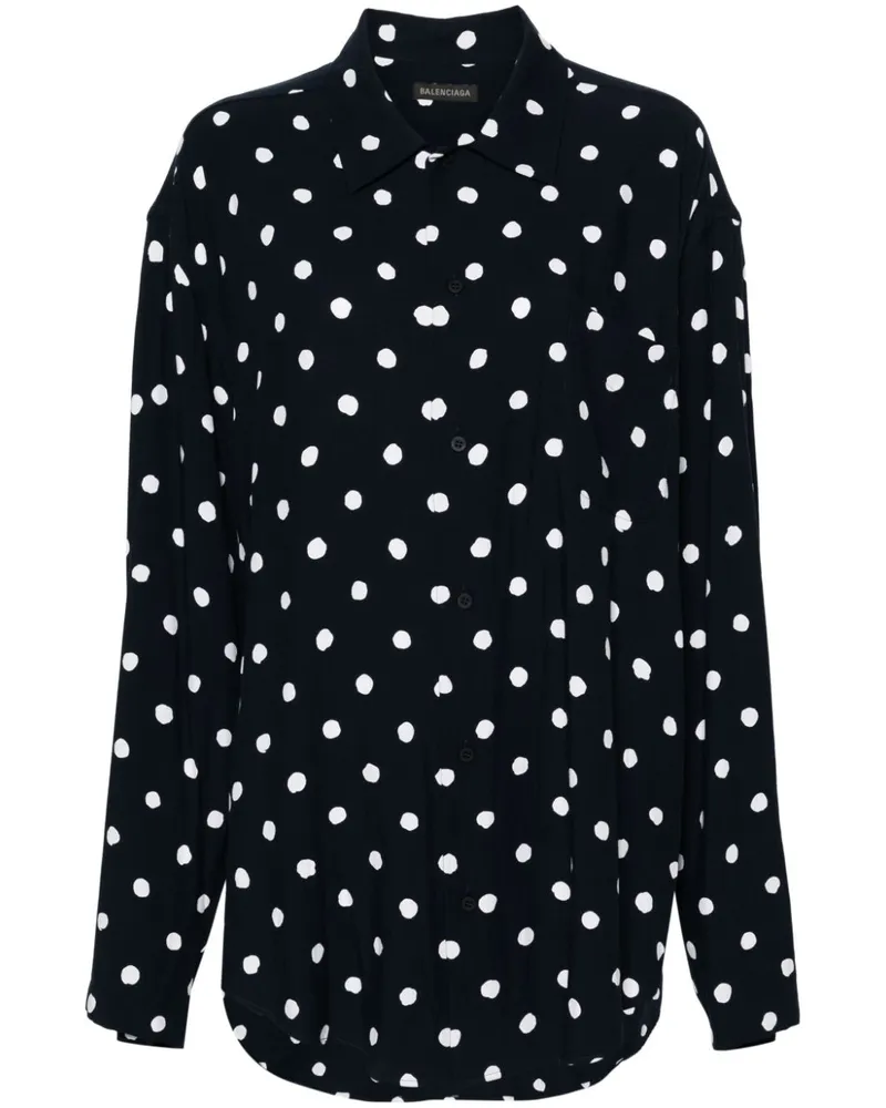 Balenciaga Hemd mit Polka Dots - Blau Blau