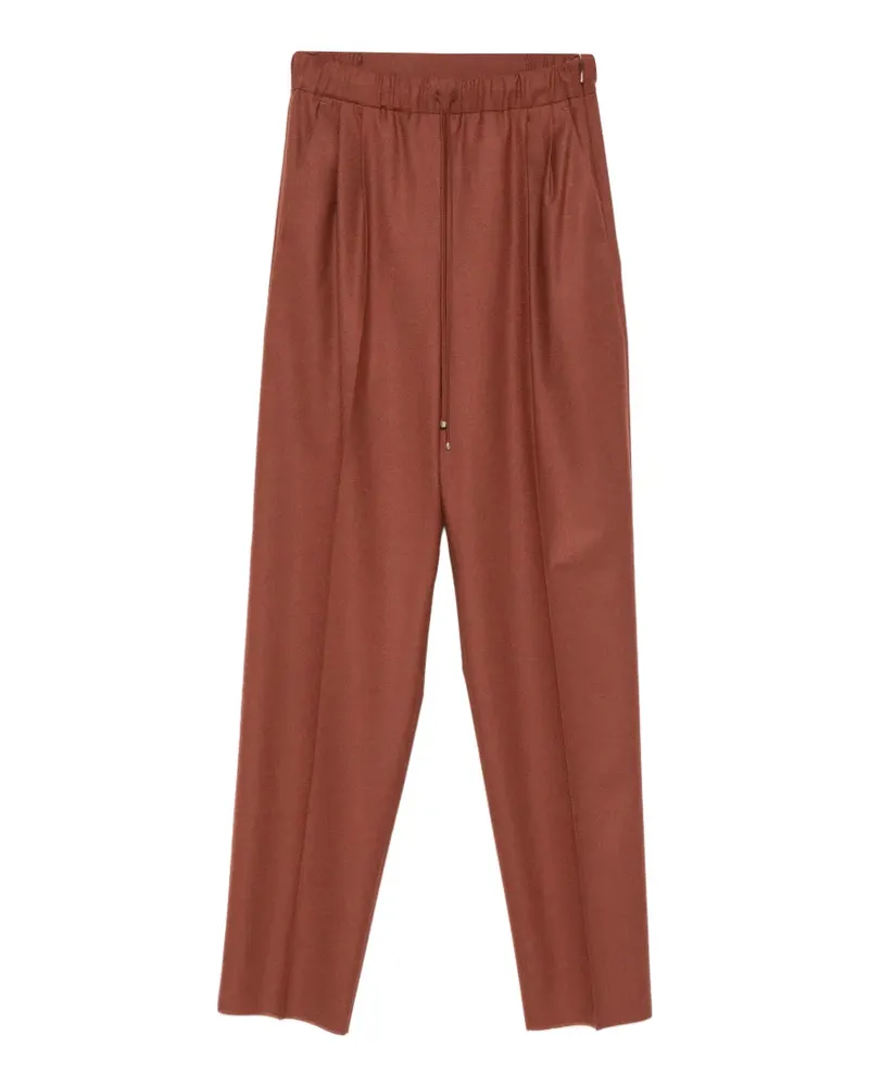 Max Mara Straight-Leg-Hose mit Kordelzug - Braun Braun