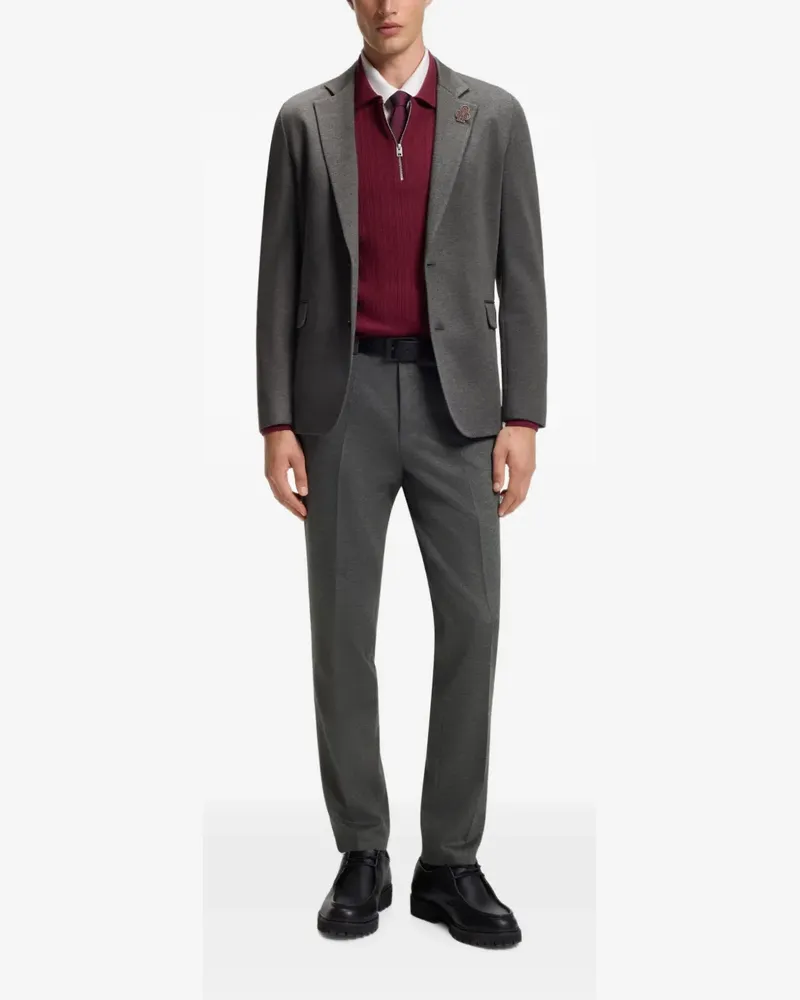 HUGO BOSS Extra Slim-Fit-Anzugjacke aus meliertem Stretch-Twill - Grau Grau