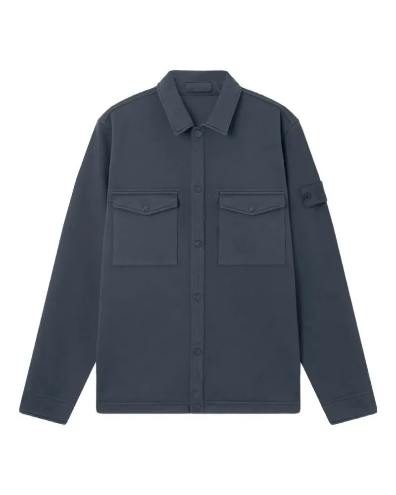 Stone Island compass-patch pocket-detail shirt - Blau Blau