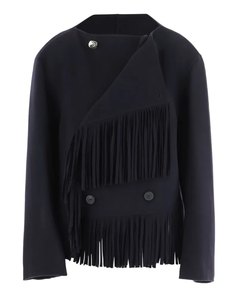 Carven Doppelreihige Jacke mit Fransen - Blau Blau