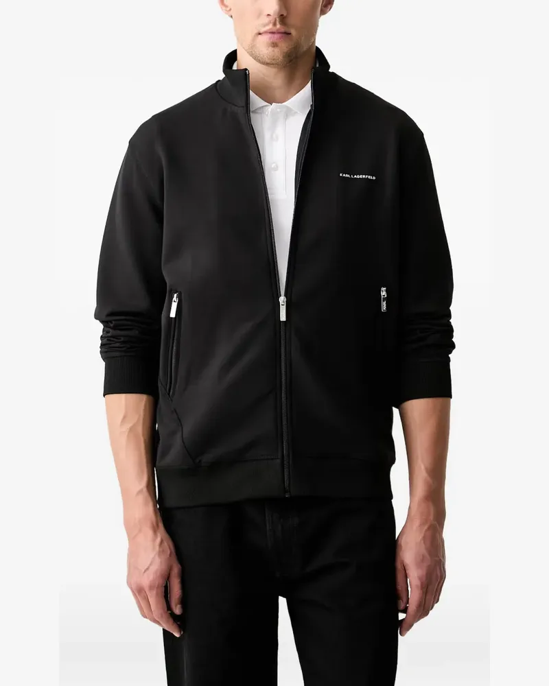 Karl Lagerfeld logo-print zip-up sweatshirt - Schwarz Schwarz