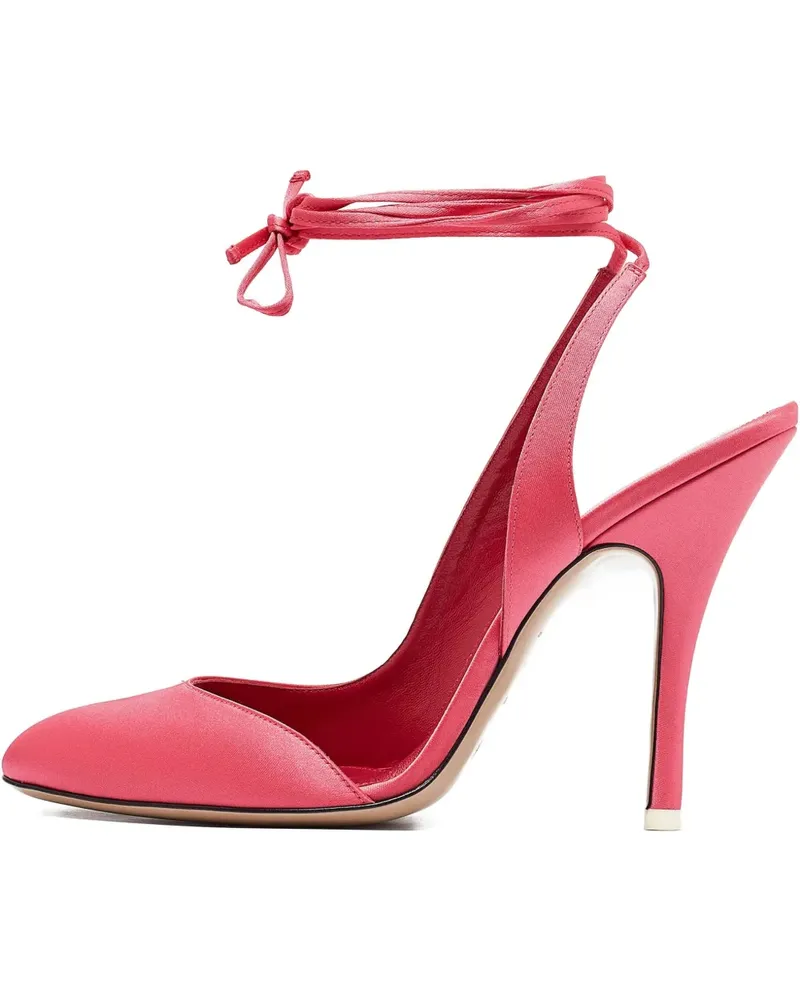 ATTICO Carrie Pumps aus Satin mit Knöchelband 120mm - Rosa Rosa